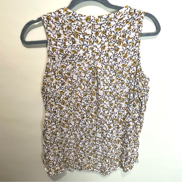 Jane + Delancey Women’s Large Button Front Swing Tank Yellow Green Gold Floral - Picture 7 of 7